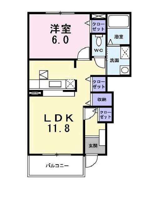 ロイヤルドリームIII(1LDK/1階)の間取り写真