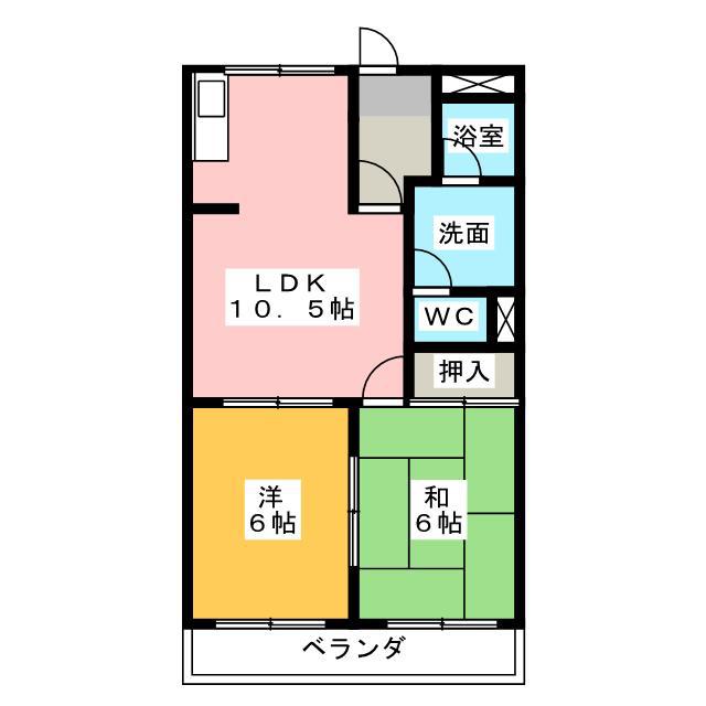 アーバンコーポ(2LDK/1階)の間取り写真
