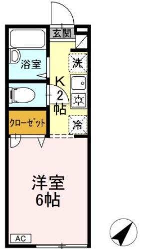 メゾン ベルファミーユ(1K/2階)の間取り写真