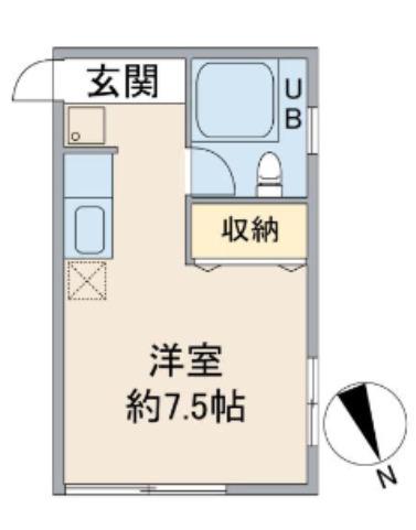 上野アパートメント(ワンルーム/2階)の間取り写真
