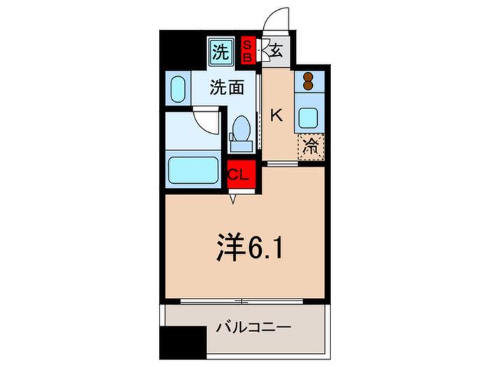 ベルファース水天宮前904(1K/9階)の間取り写真