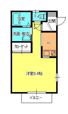 東武越生線 武州長瀬駅 徒歩9分 2階建 築17年(ワンルーム/1階)の間取り写真