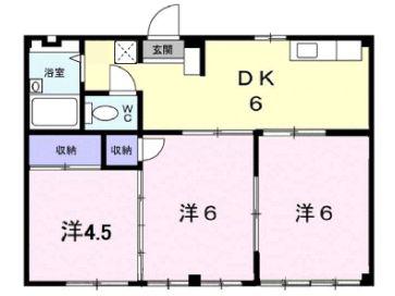 小畠ハイツ(3DK/2階)の間取り写真