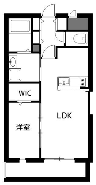 アーベイン松山(1LDK/2階)の間取り写真