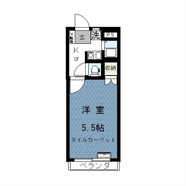 WJS-Ⅱハイツ(1K/2階)の間取り写真