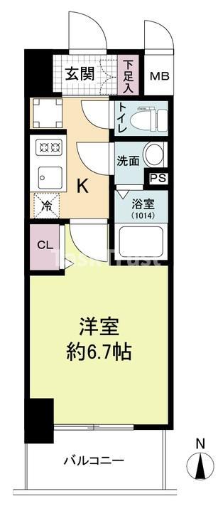 ARTIZA淡路(1K/4階)の間取り写真