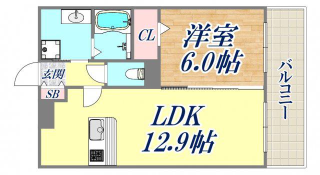 D-ROOMフェニックス武庫川東(1LDK/3階)の間取り写真