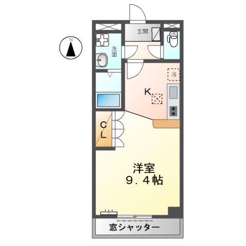 シャイン妙音(ワンルーム/1階)の間取り写真