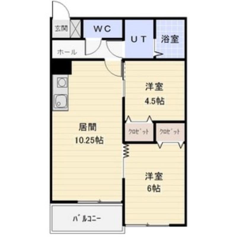 レガート北24(2LDK/2階)の間取り写真
