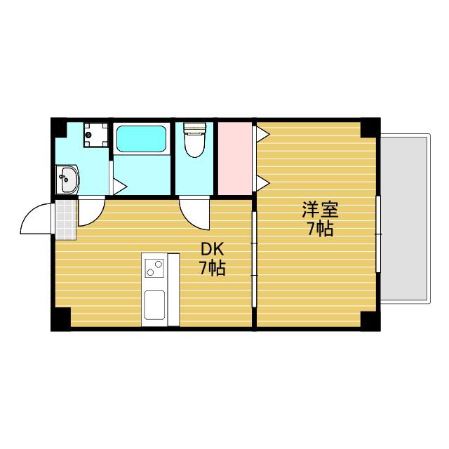 エルレジデンシア下新庄(1DK/3階)の間取り写真