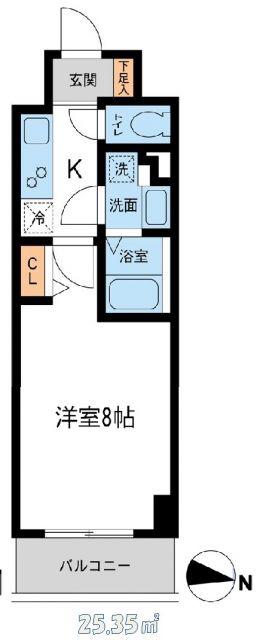 S-FORT湘南平塚(1K/5階)の間取り写真
