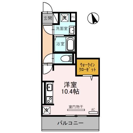 BELLA VISTA 南草津(ワンルーム/3階)の間取り写真