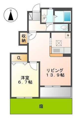 グランチェスタ(1LDK/1階)の間取り写真
