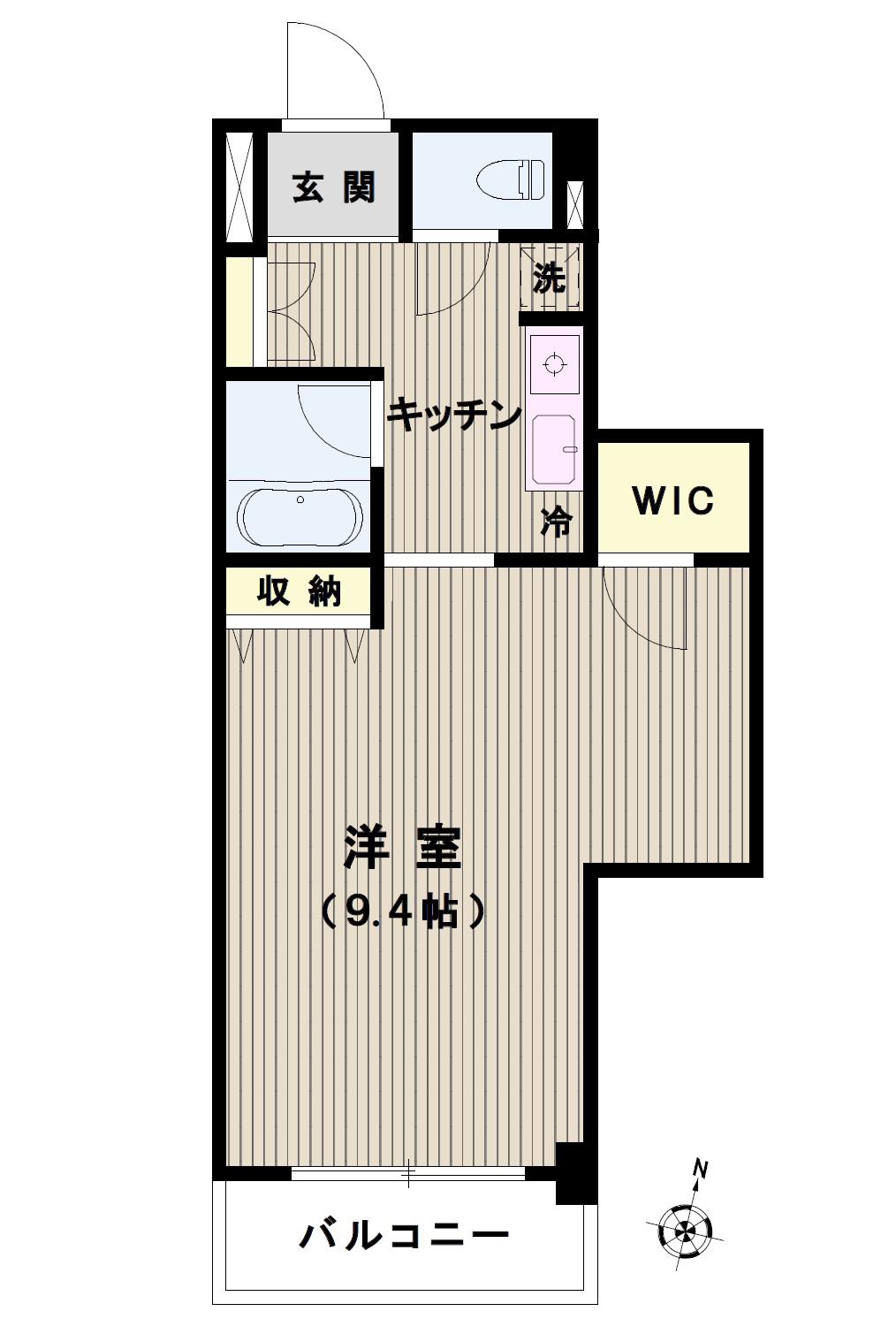 ロジュマン銀嶺(1K/1階)の間取り写真