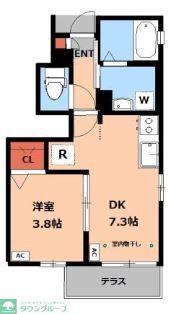 CHARMANT(1DK/1階)の間取り写真