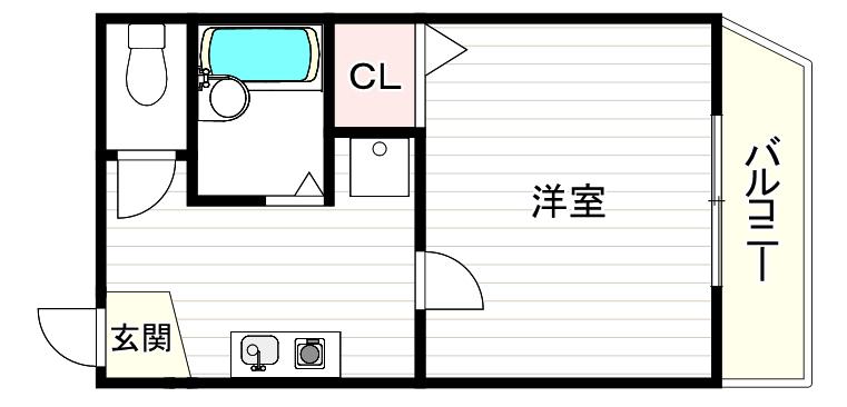 ブランドール本田(1K/5階)の間取り写真