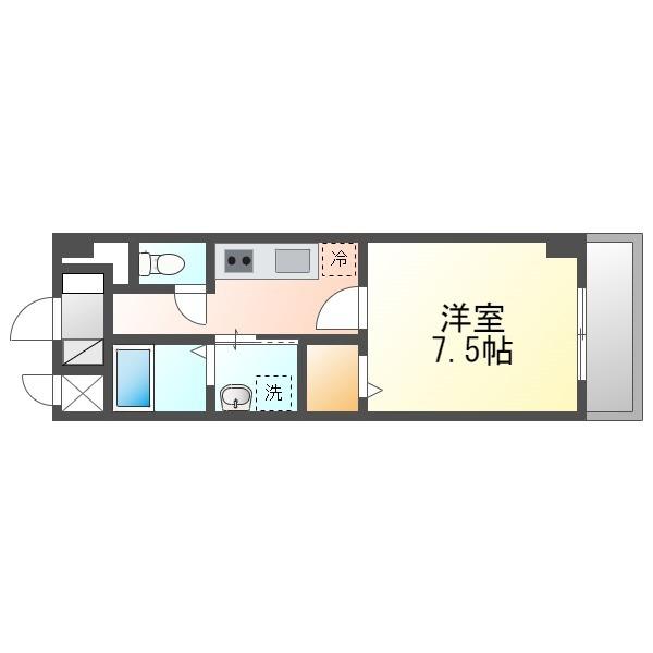 レジデンスタイガ(1K/2階)の間取り写真