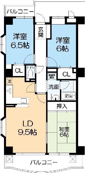 リバーウエスト(3LDK/4階)の間取り写真