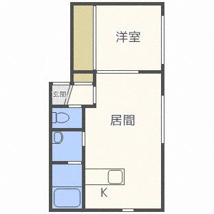 グランツ(1LDK/2階)の間取り写真