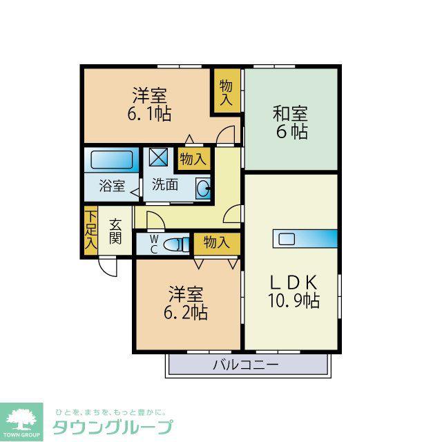 メゾンボヌール(3LDK/2階)の間取り写真
