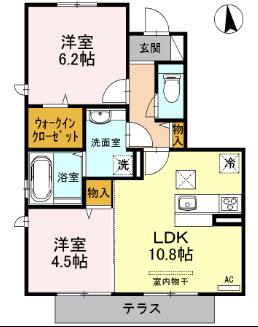 プリマベーラ八尾 A棟(2LDK/1階)の間取り写真