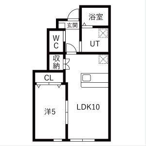 アリトピア(1LDK/1階)の間取り写真