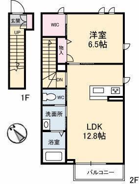 シャーメゾン東イースト(1LDK/2階)の間取り写真