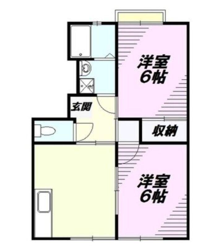 クロノス高尾ノース(2DK/2階)の間取り写真