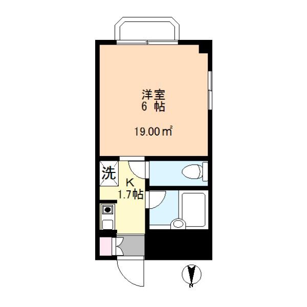 谷中1丁目マンション(1K/3階)の間取り写真
