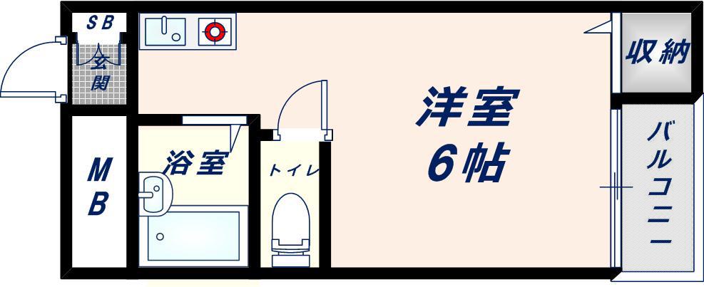 有馬パレス布施(ワンルーム/4階)の間取り写真
