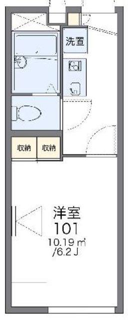 レオパレス本北方(1K/1階)の間取り写真