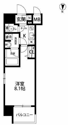 ガーラ・グランディ東陽町(1K/3階)の間取り写真