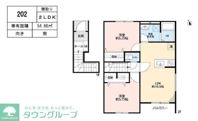 リーブルファイン上花輪(1LDK/2階)の間取り写真
