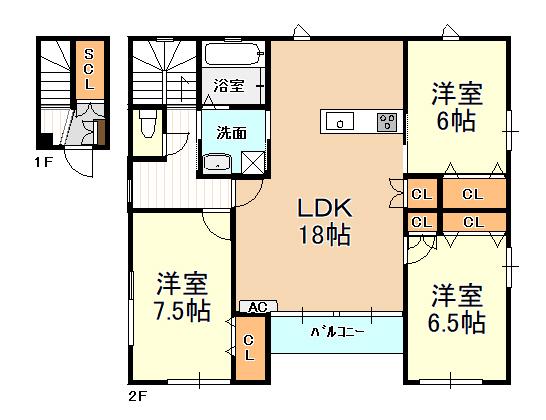 メゾンベール藤井寺(3LDK/1階)の間取り写真