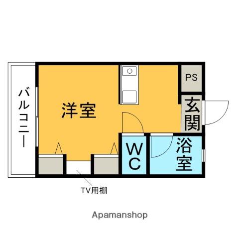 ピースフル89(1K/2階)の間取り写真