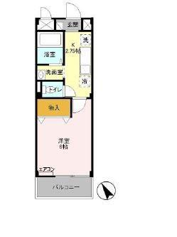 アーバングレース(1K/2階)の間取り写真