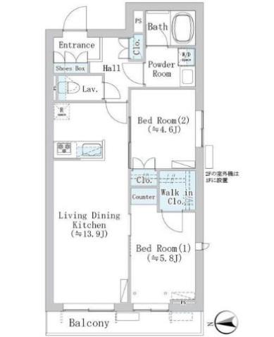 アーバン杉並本天沼(2LDK/2階)の間取り写真