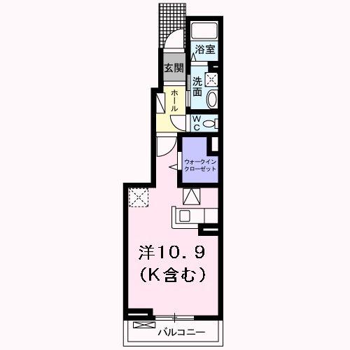 フローラ春日(ワンルーム/1階)の間取り写真