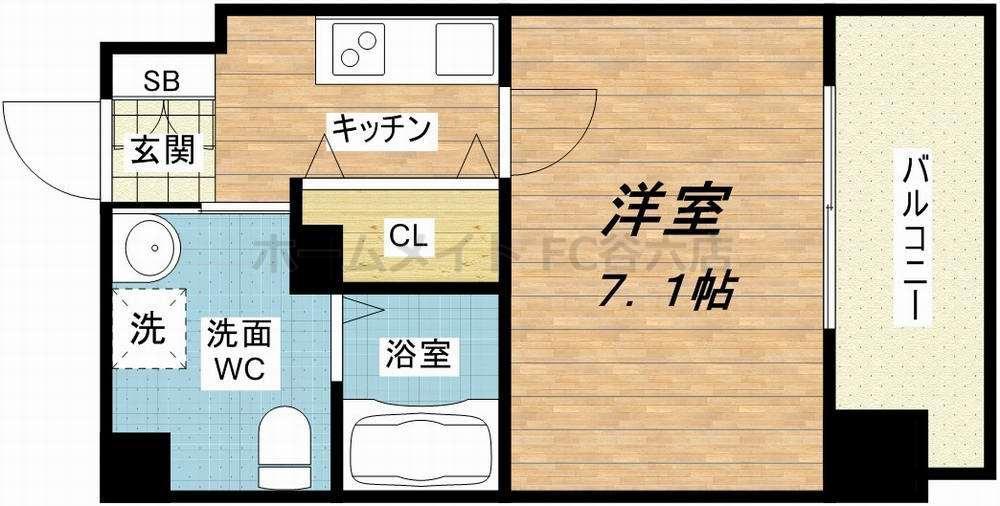 JPレジデンス大阪城東II(1K/9階)の間取り写真