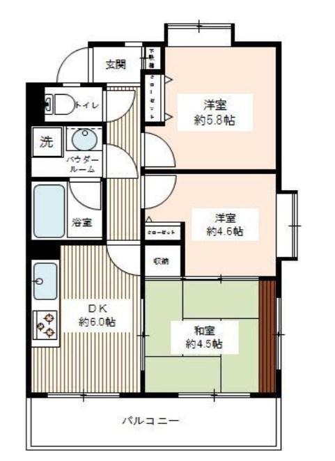 クリオ上大岡伍番館(3DK/3階)の間取り写真