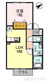 モデラート八丁畷(1LDK/1階)の間取り写真