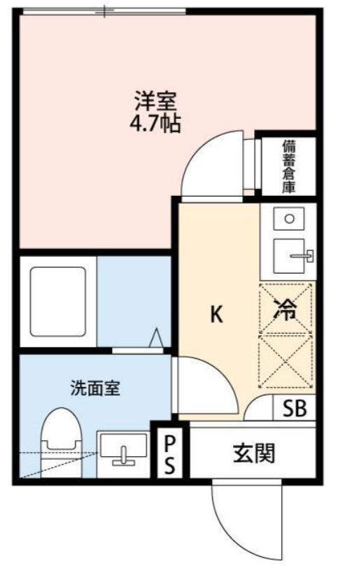 シエル上北沢(1K/1階)の間取り写真