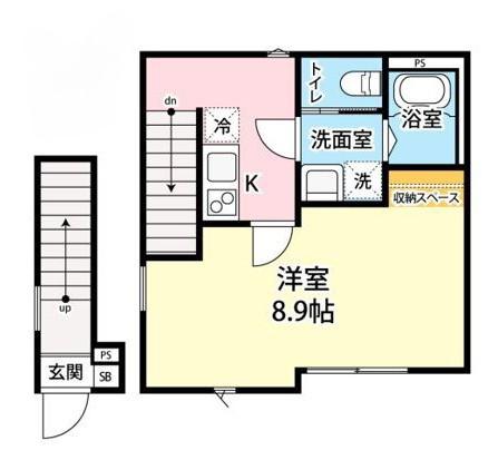 CASSOLO宮原町(1K/2階)の間取り写真