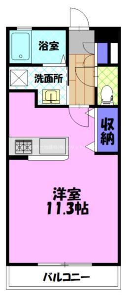 スプレマシー A(1K/2階)の間取り写真