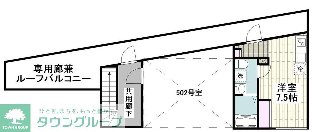 エアリアル西小山(ワンルーム/5階)の間取り写真