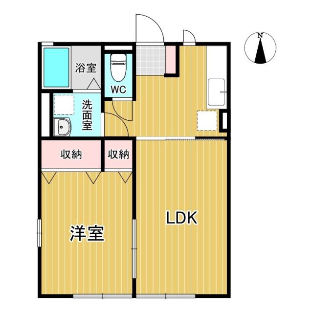 カンピドーリオ(1LDK/1階)の間取り写真