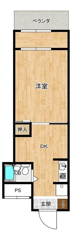 スペース 九条(1DK/8階)の間取り写真