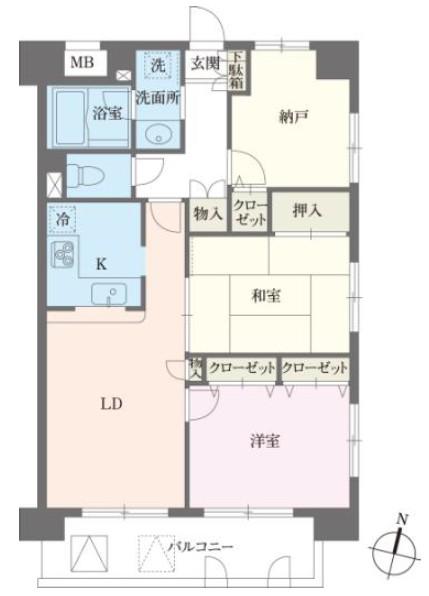 本駒込Kマンション(3LDK/6階)の間取り写真