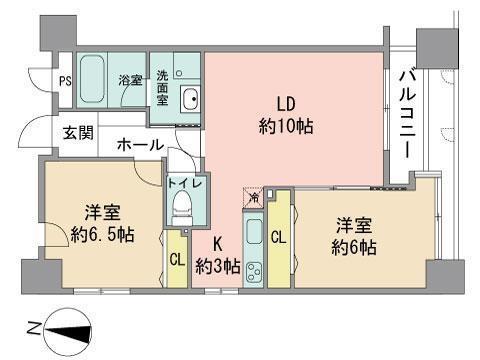 NOVA大通(2LDK/7階)の間取り写真