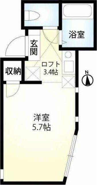 アルテ追浜(ワンルーム/1階)の間取り写真